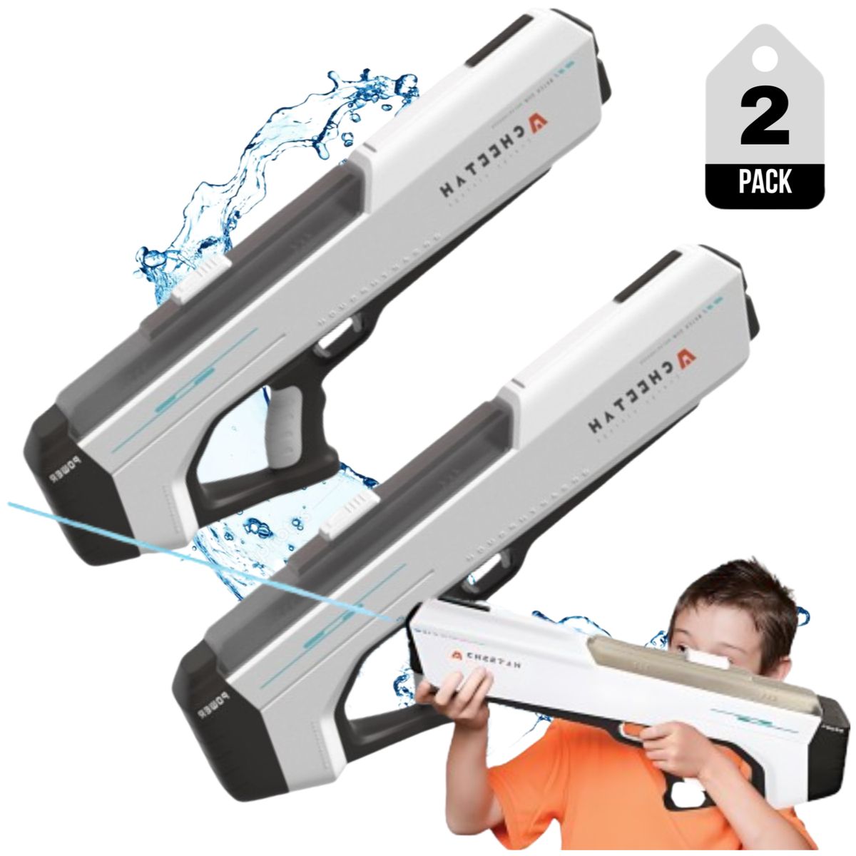GUND - Pistola De Agua Eléctrica Para Niños y Adultos Pack X2