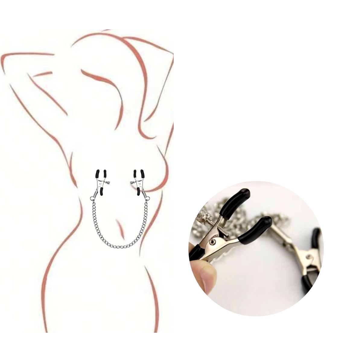 GENERICO - Pinzas cadena bondage Nipple abrazaderas - BDSM