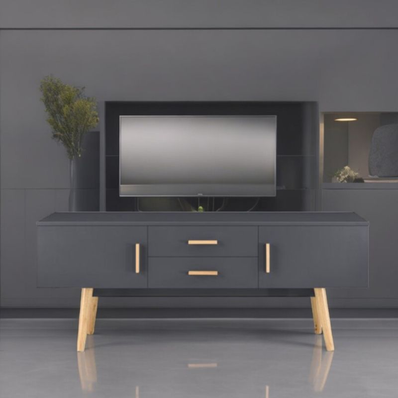 HOGAR & SPACIOS - HYS CONSOLA PIERO GRIS OSCURO