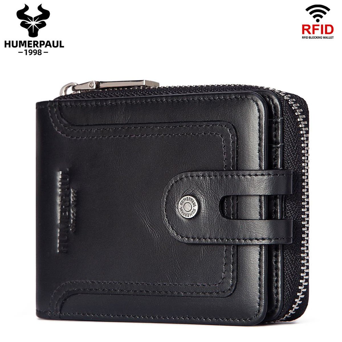 GENERICO - Billetera de Cuero Vacuno BP948S Diseño moderno con RFID