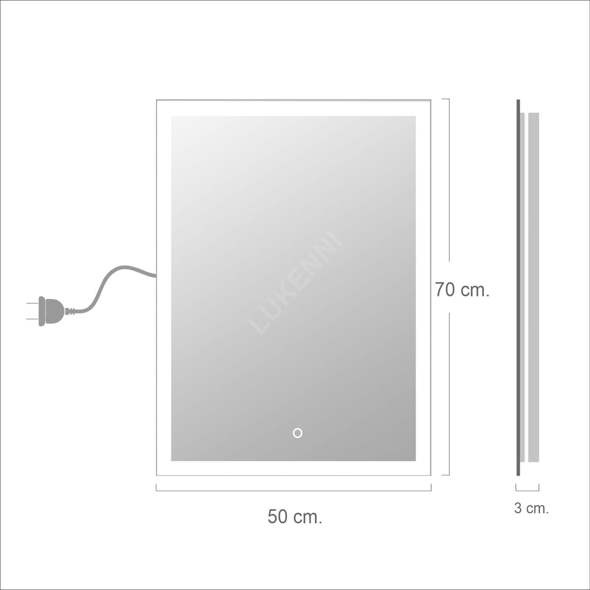 OEM - Espejo LED Touch 50x70 cm WESTI