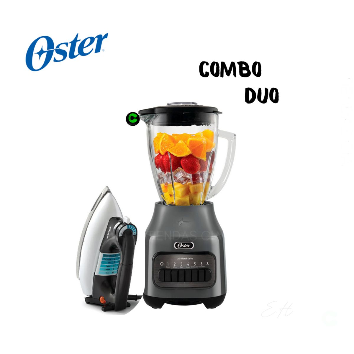 OSTER - Combo Oster Licuadora BLSTPEGGPB + Plancha CLASICA GCSTBV4119