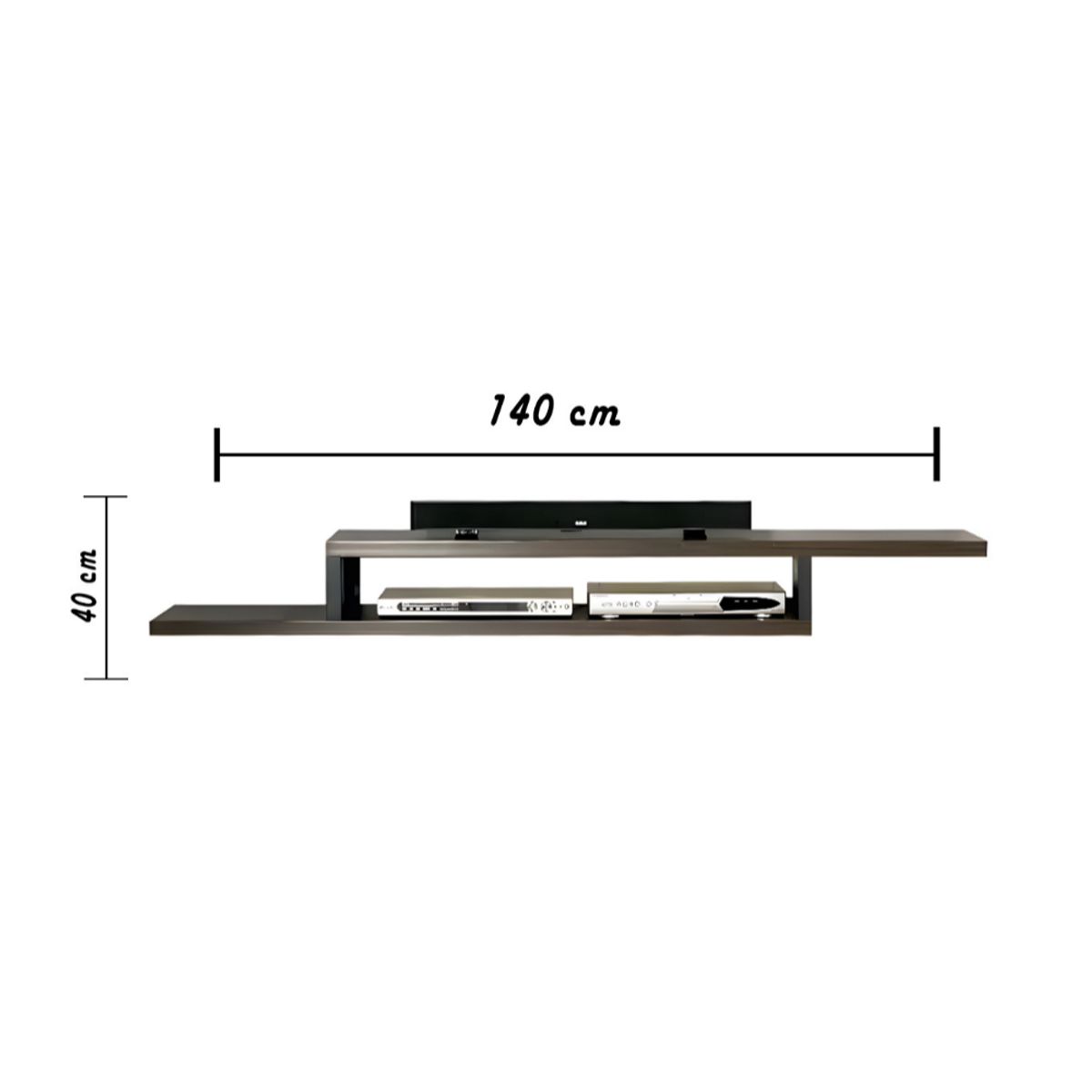 HOGAR & SPACIOS - HYS CENTRO DE ENTRETENIMIENTO AUBIN HASTA 42 GRIS OSCURO