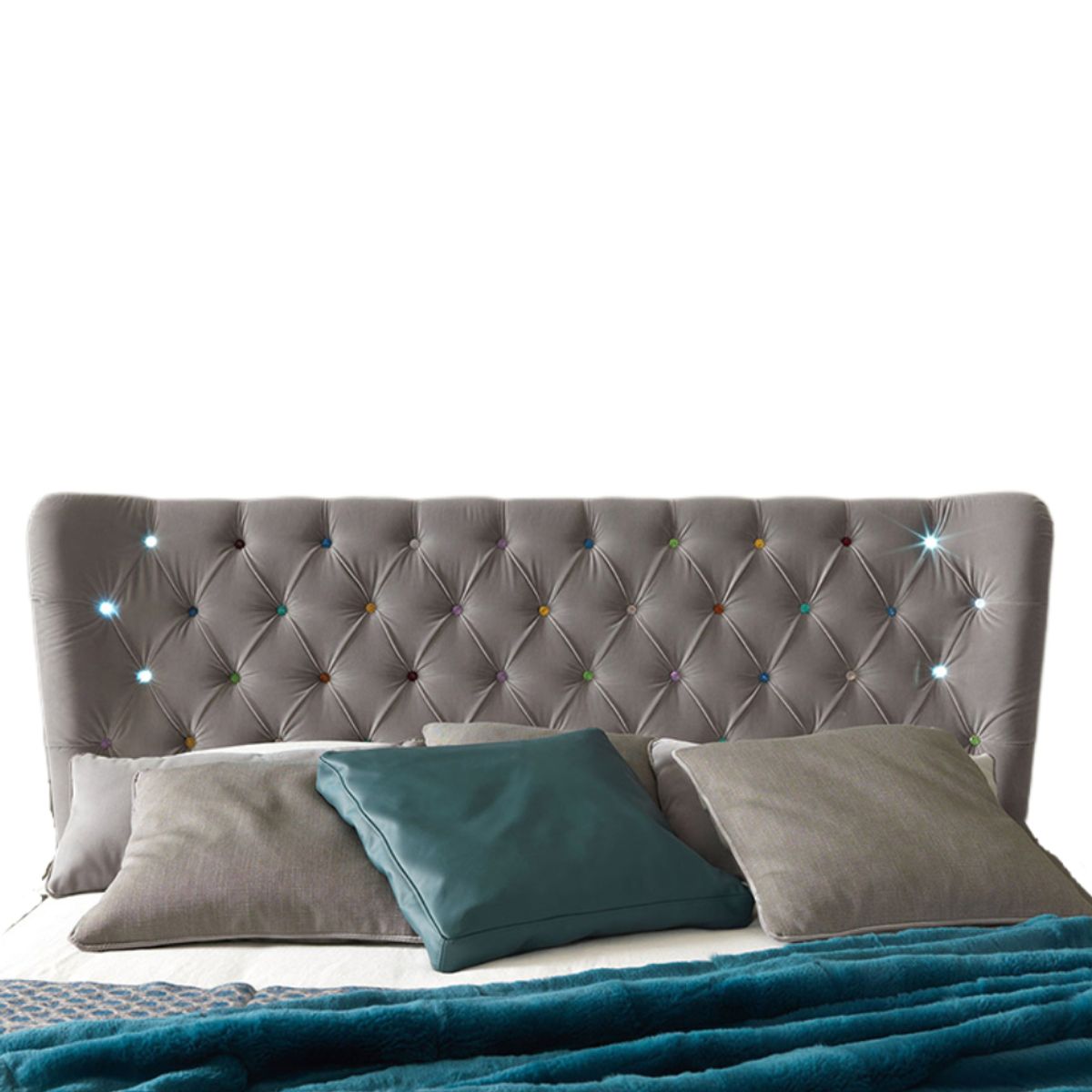 HOGAR & SPACIOS - HYS CABECERA QUEEN GLOW GRIS