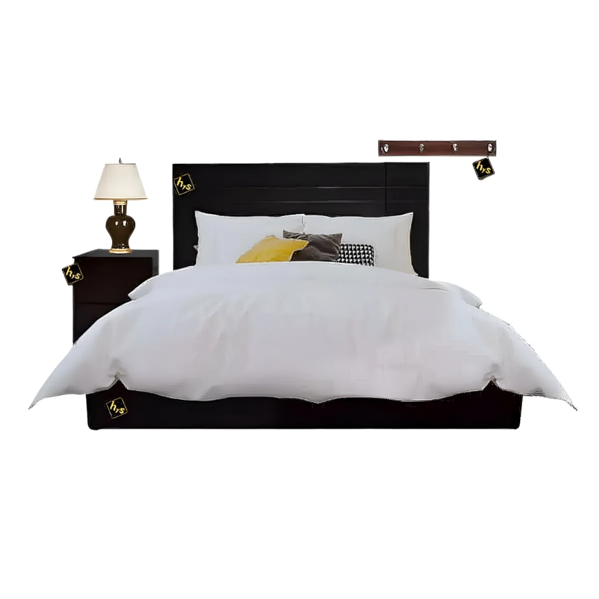 HOGAR & SPACIOS - HYS DORMITORIO 15 PLZ DONCELLA VELADOR PERCHERO MARRON OSCURO