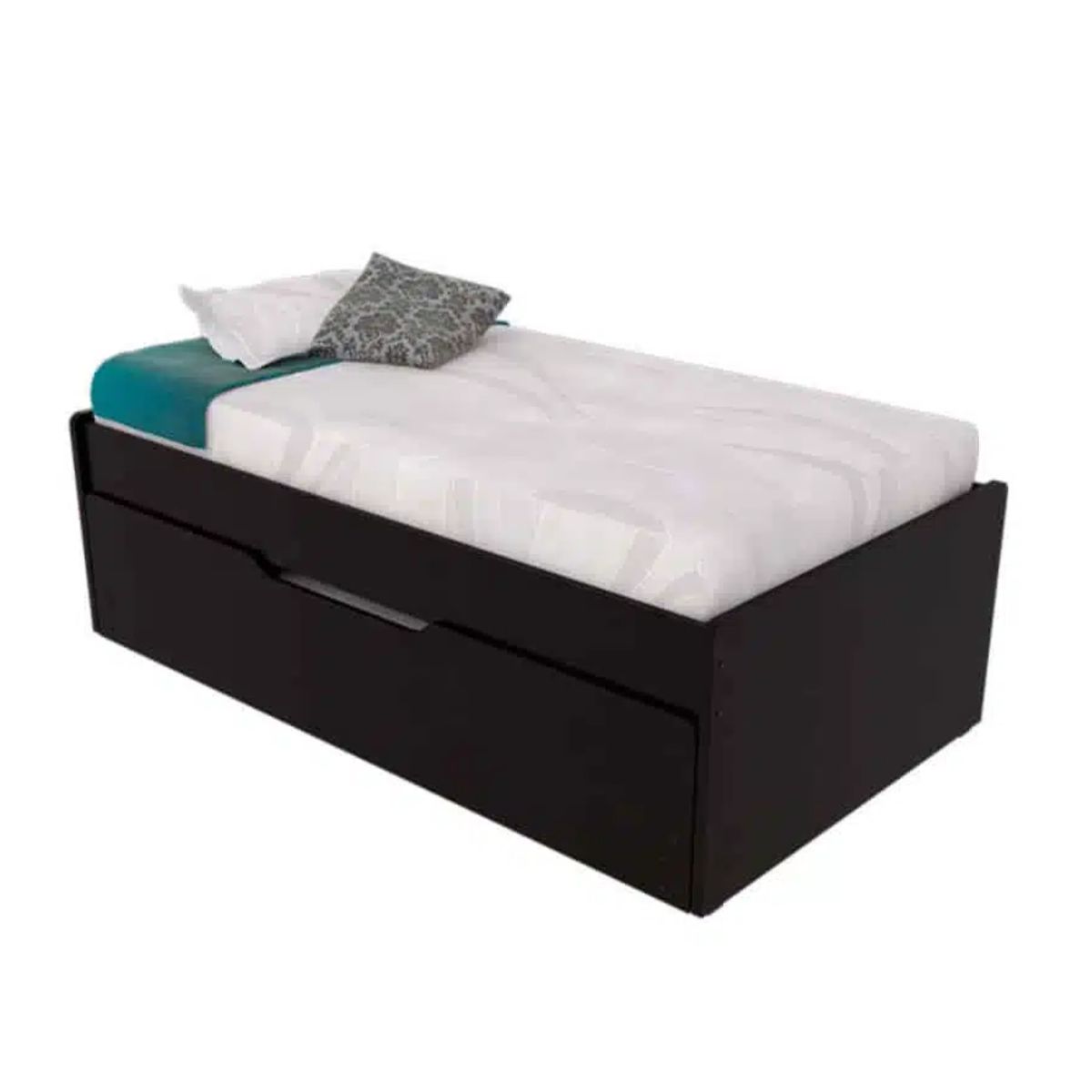 HOGAR & SPACIOS - HYS DORMITORIO 2 PLZ CON CAMA NIDO PERLA NEGRO