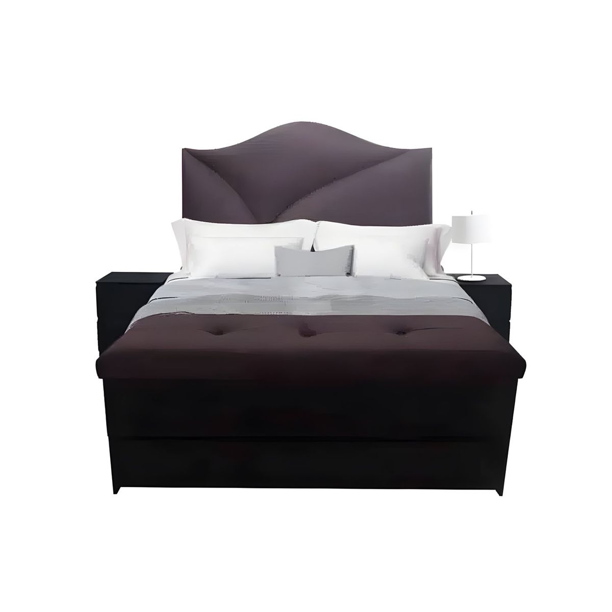 HOGAR & SPACIOS - HYS DORMITORIO 2 PLZ LUCIANA BANQUETA VIOLETA