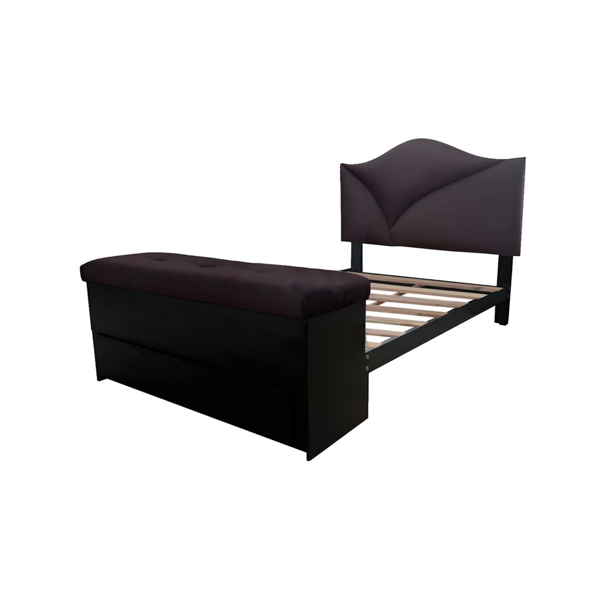 HOGAR & SPACIOS - HYS DORMITORIO 2 PLZ LUCIANA BANQUETA VIOLETA