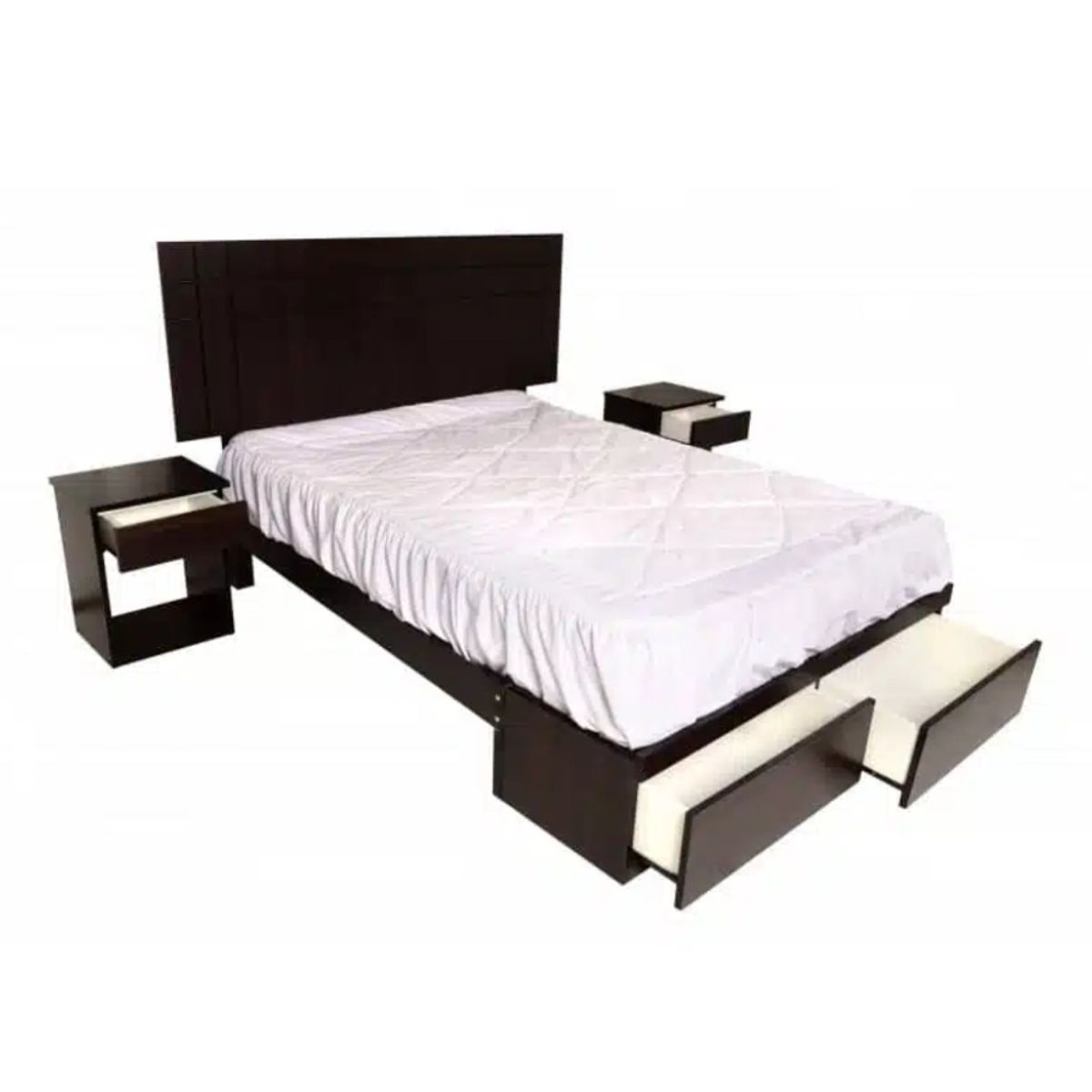 HOGAR & SPACIOS - HYS DORMITORIO 2 PLZ ORQUIDEA 2 VELADORES MARRON OSCURO