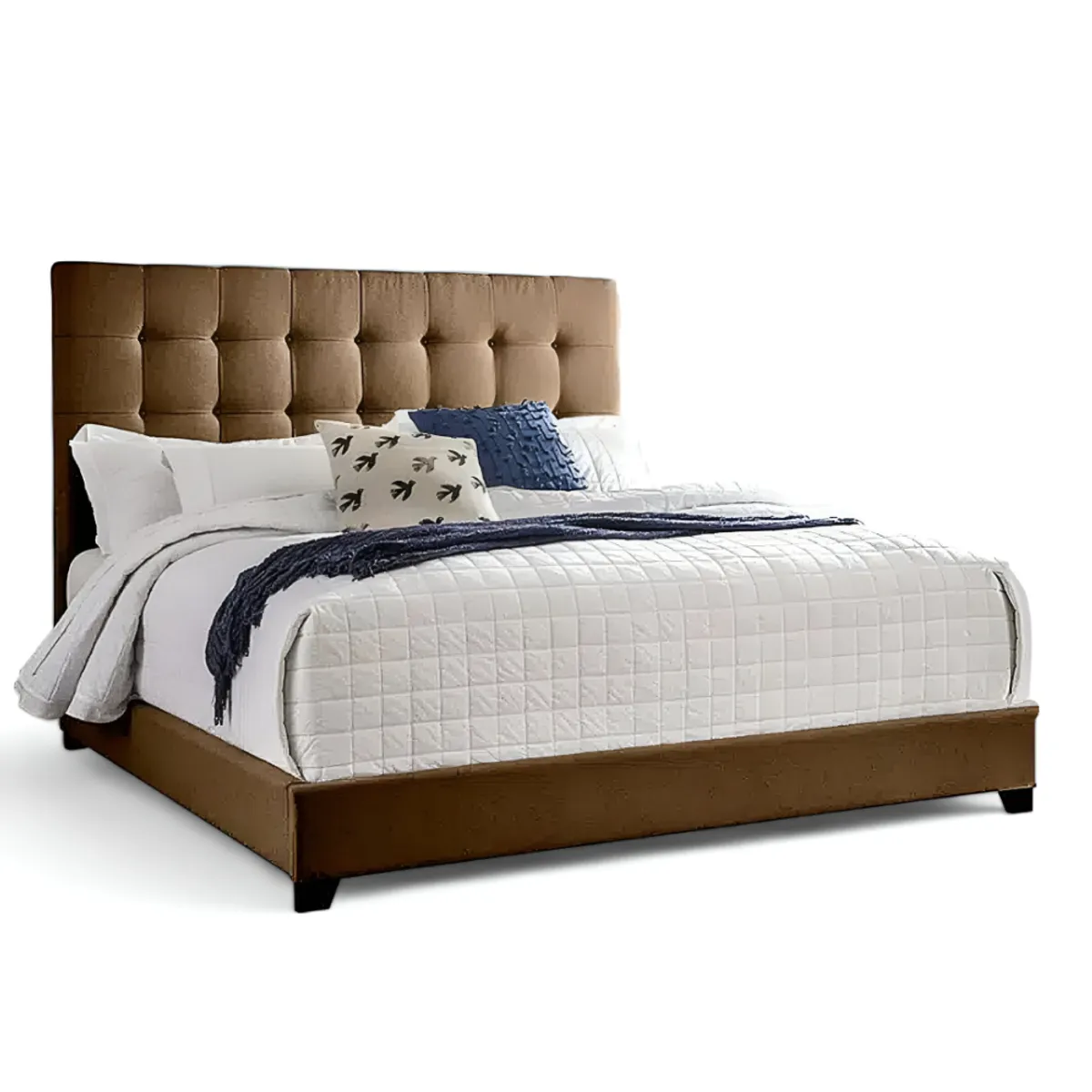 HOGAR & SPACIOS - HYS DORMITORIO 2 PLZ TURENA TAPIZADA MARRON