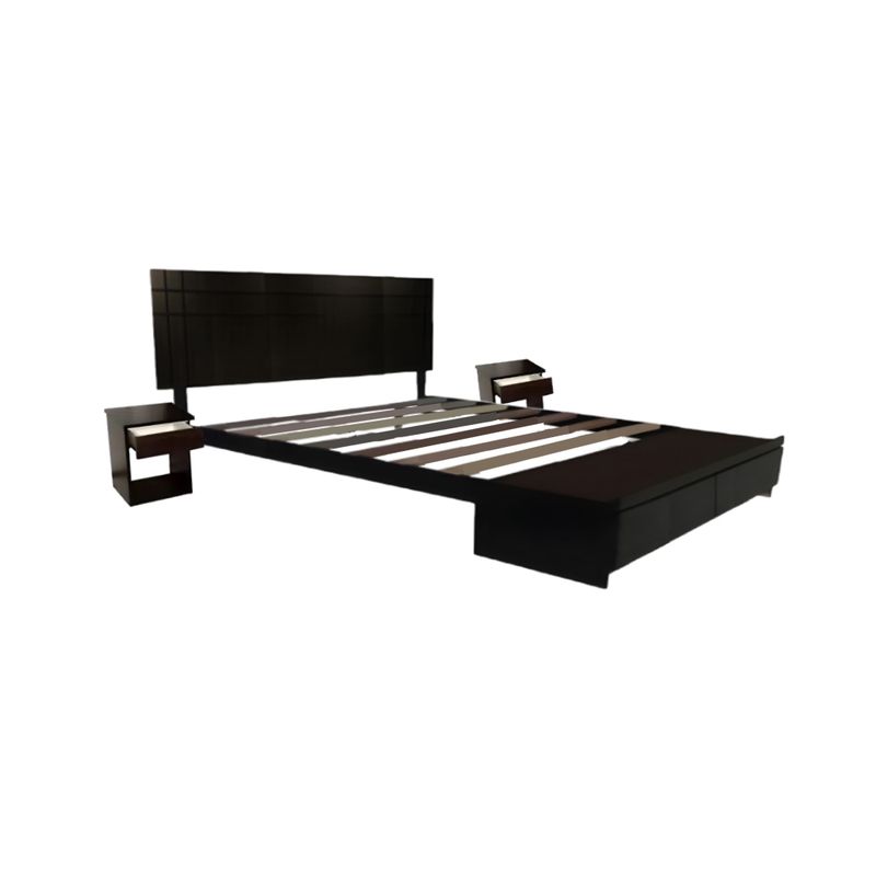 HOGAR & SPACIOS - HYS DORMITORIO KING ORQUIDEA 2 VELADORES MARRON OSCURO