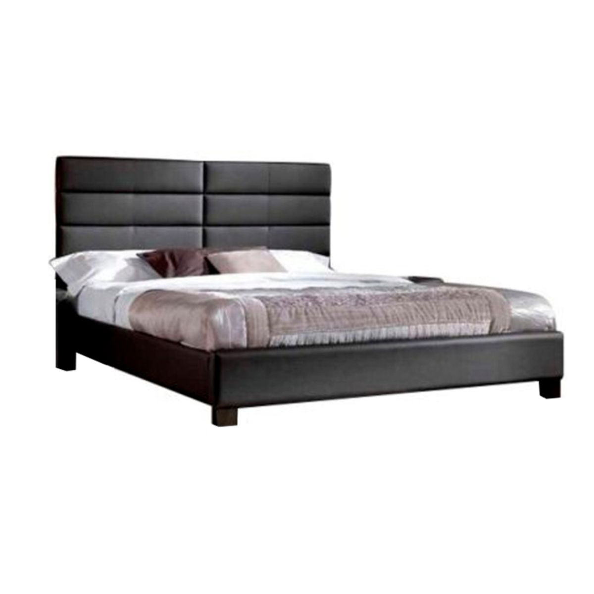 HOGAR & SPACIOS - HYS DORMITORIO KING OTTON MARRON OSCURO