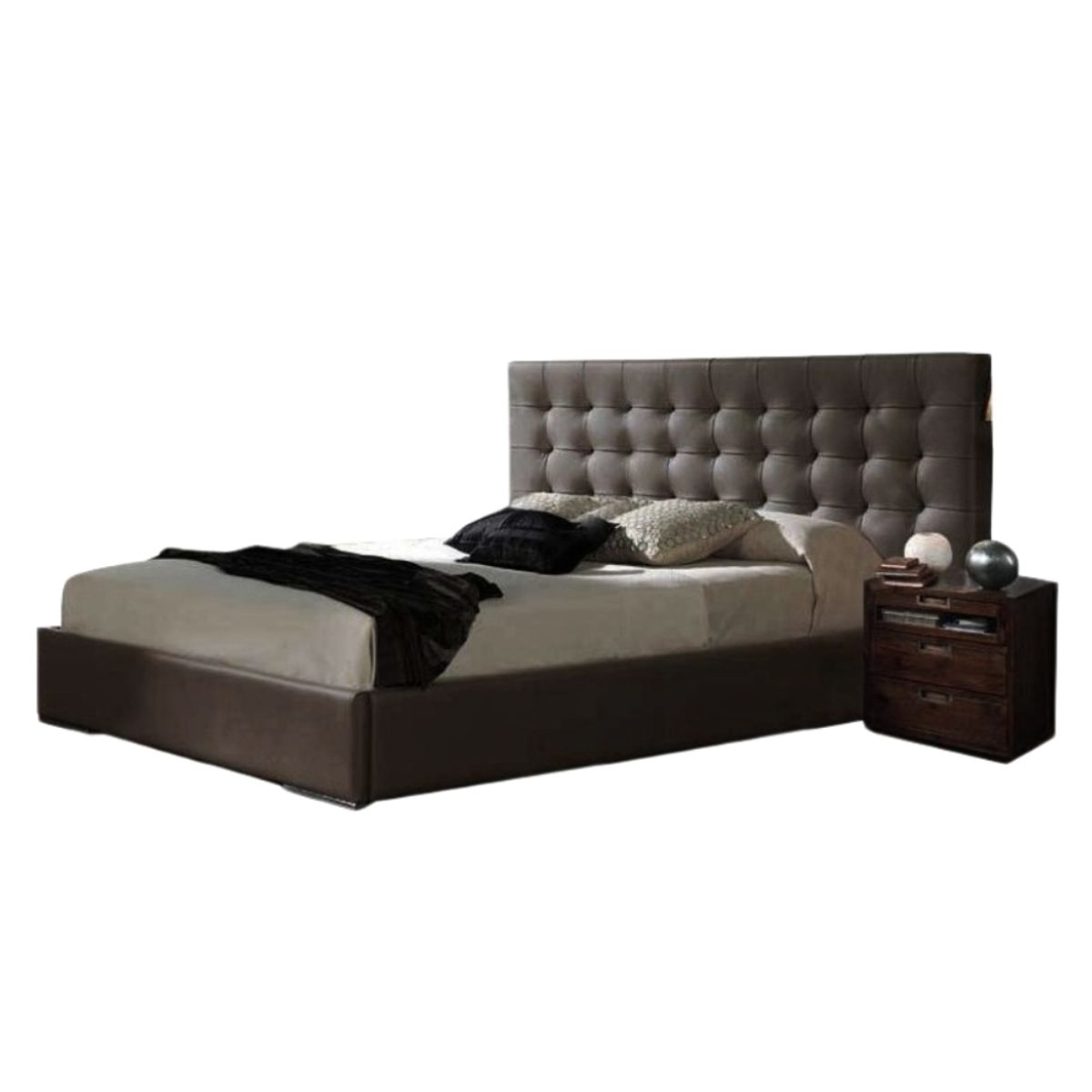 HOGAR & SPACIOS - HYS DORMITORIO KING VELADOR BERMIN MADERA