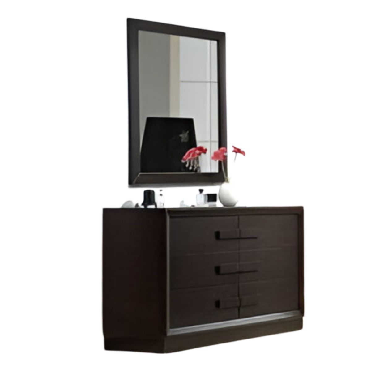 HOGAR & SPACIOS - HYS DORMITORIO QUEEN FANCCI COMODA APARADOR VELADOR BEIGE