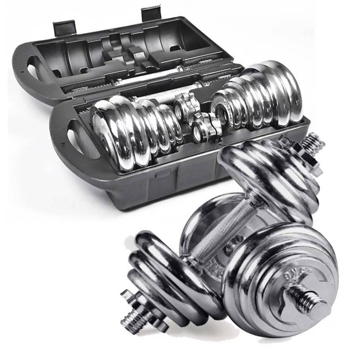 YORK - Set De Pesas York 20kg Mancuernas Adaptador