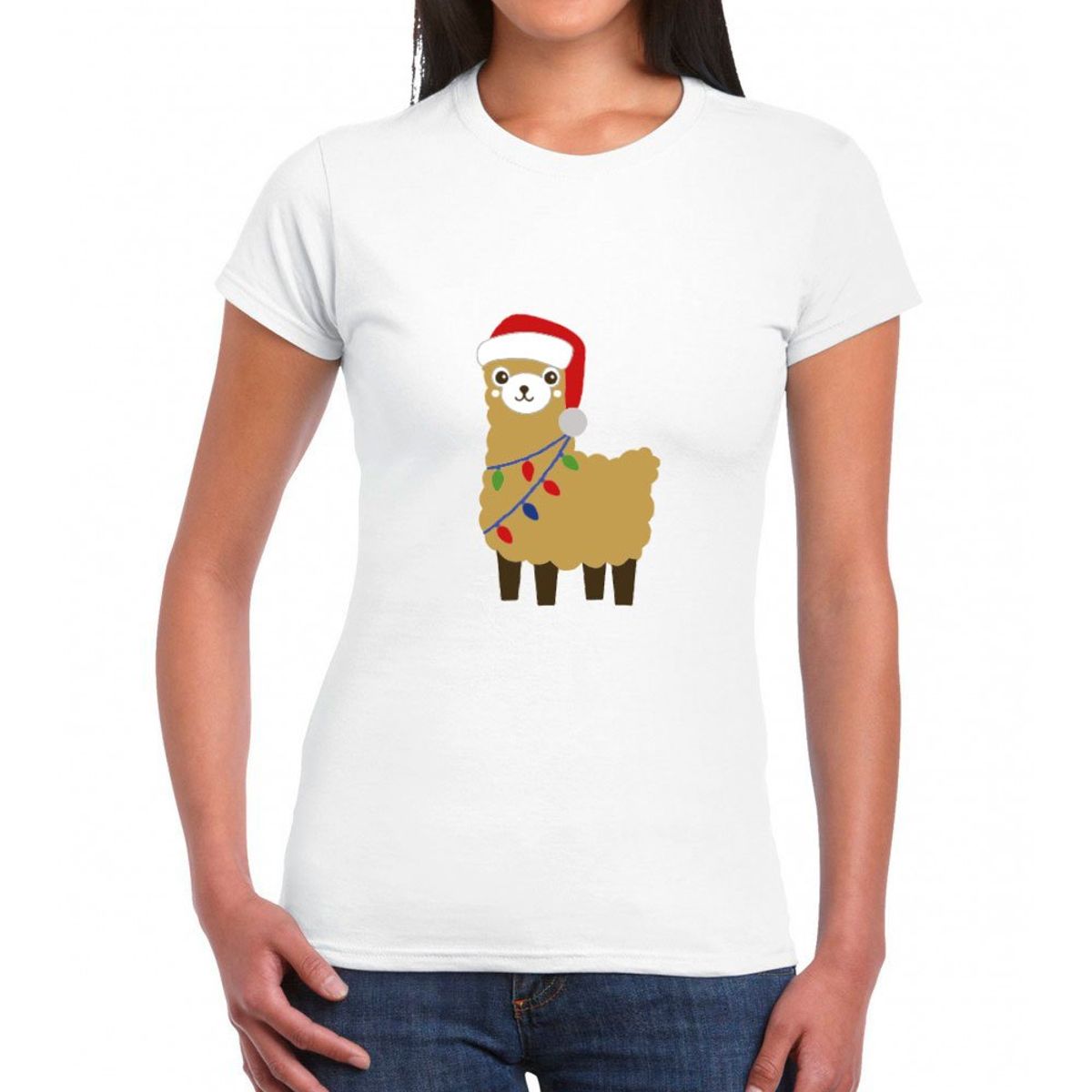 GENERICO - Polo Mujer Llama luces- Nathalie Love It - Blanco