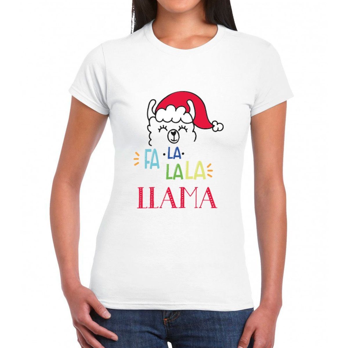 GENERICO - Polo Mujer Llama LA LA- Nathalie Love It - Blanco