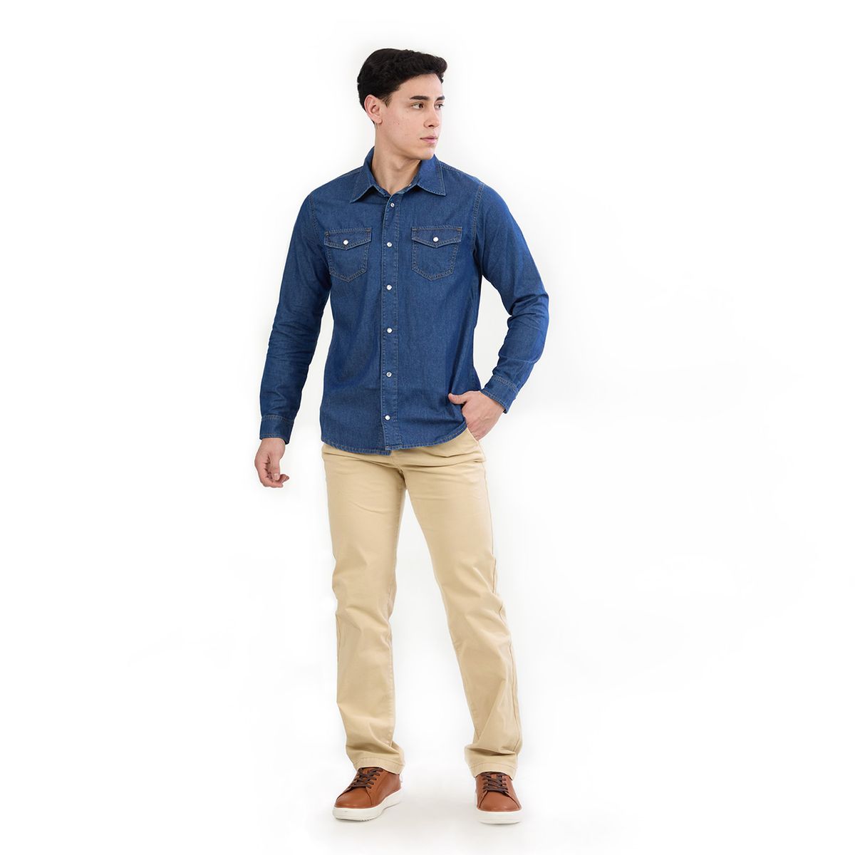 COTTON'S JEANS - CAMISA ML DENIM PARA HOMBRE GIANCARLO