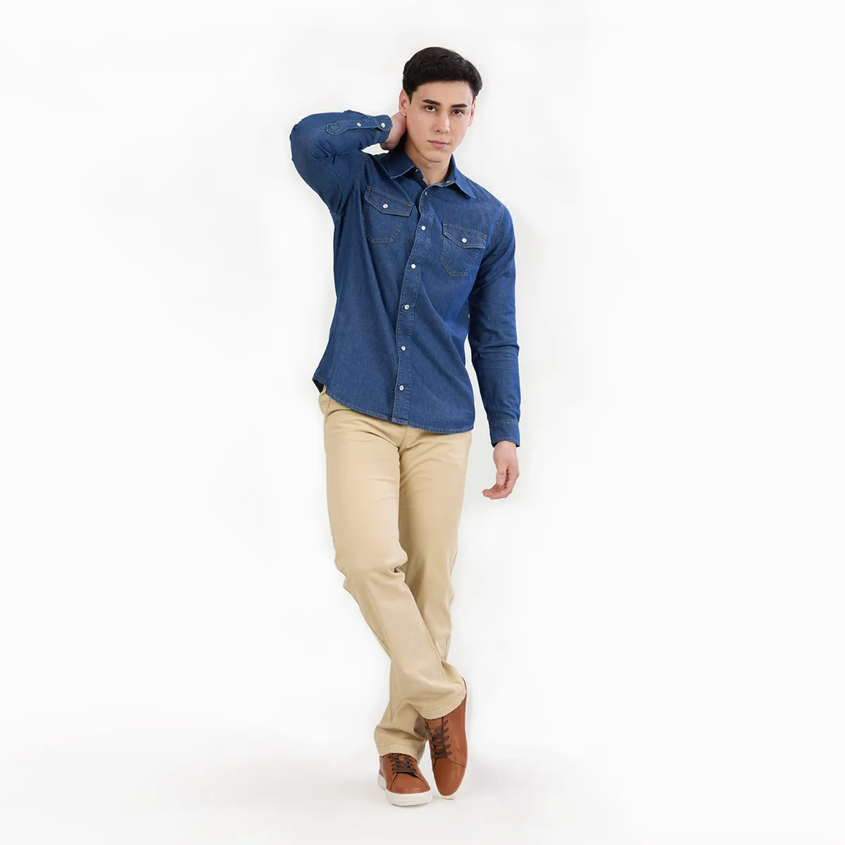 COTTON'S JEANS - CAMISA ML DENIM PARA HOMBRE GIANCARLO