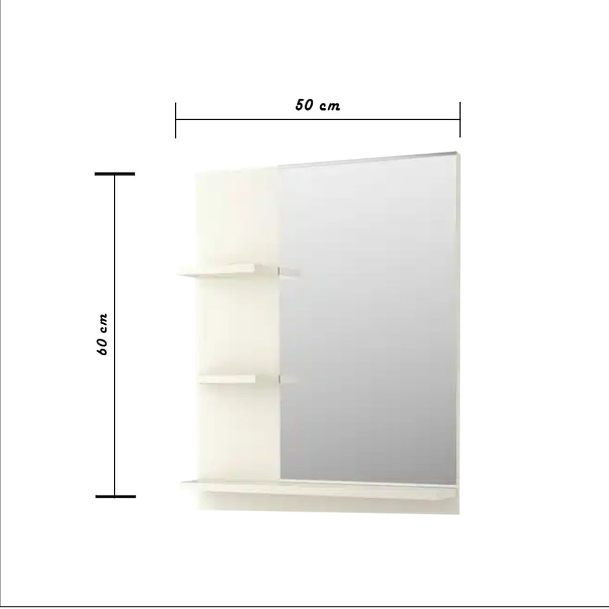 HOGAR & SPACIOS - Espejo de Pared Sail 50x60 Cm Vidrio Cuadrado Bano Hogar & Spacios