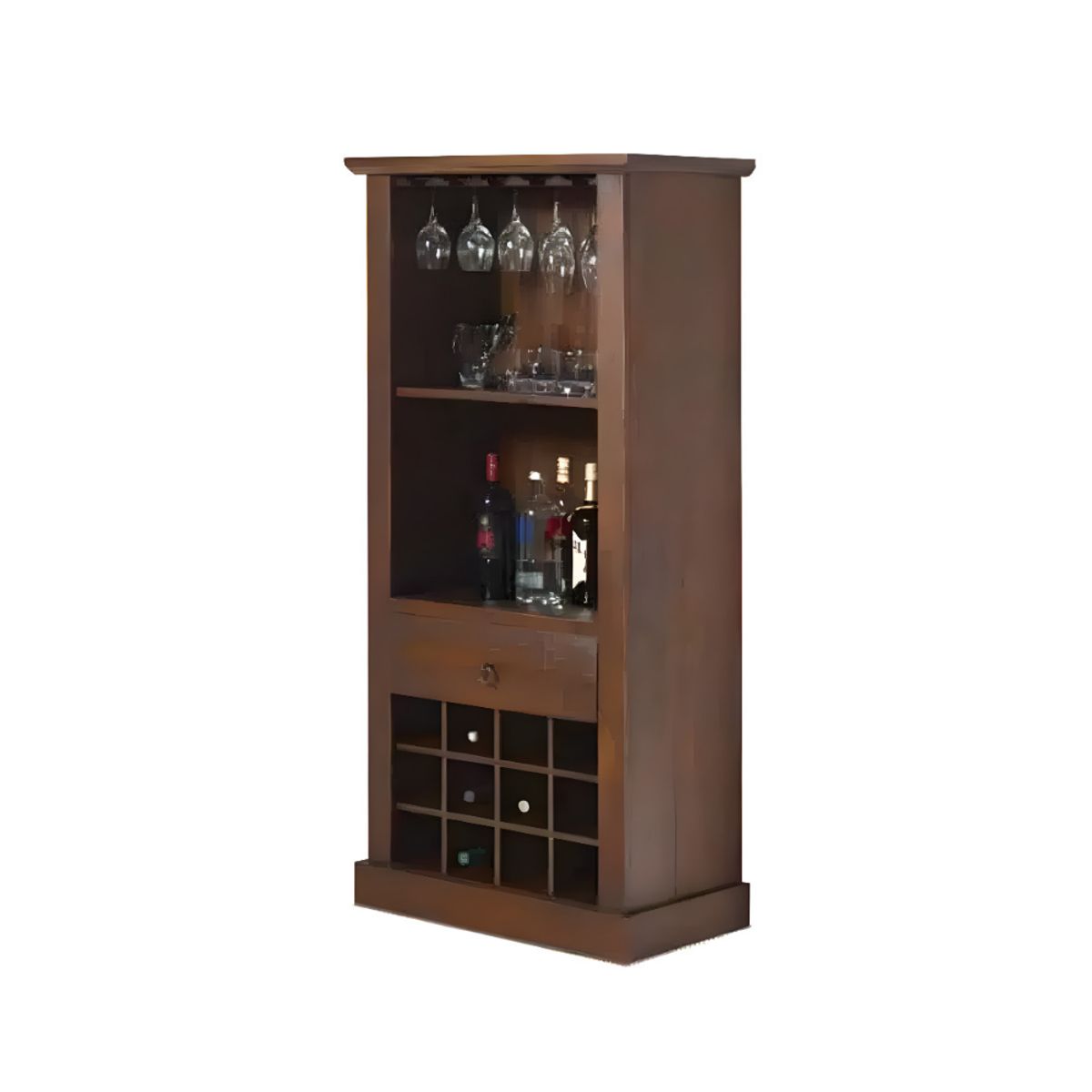 HOGAR & SPACIOS - HYS BAR ROMANO 2 NIVELES MARRON OSCURO