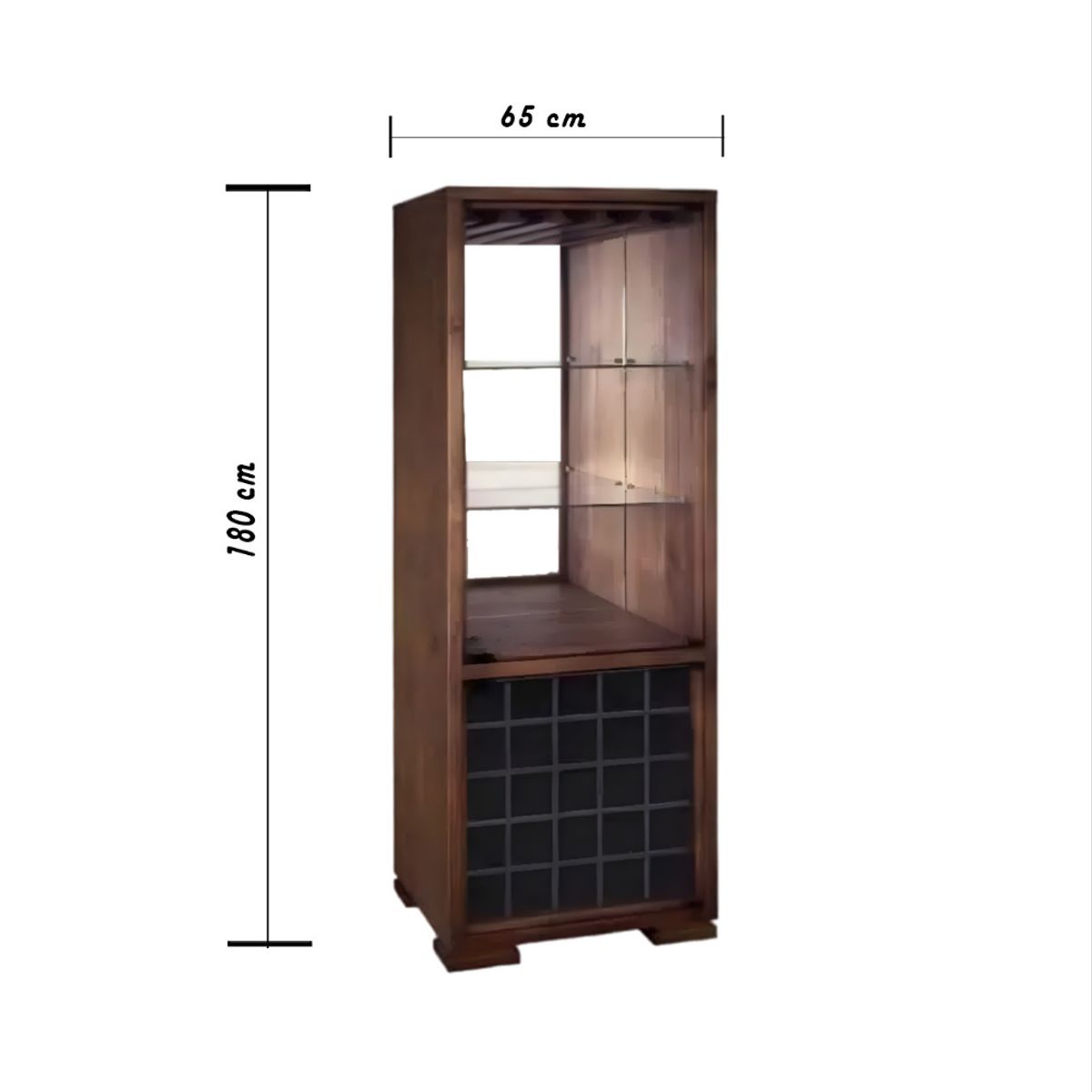 HOGAR & SPACIOS - HYS BAR NAPOLEON 2 NIVELES MARRON OSCURO