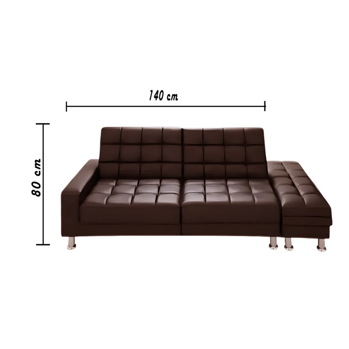HOGAR & SPACIOS - HYS SOFA CAMA 2 CUERPOS BANQUETA CIFRE MARRON OSCURO