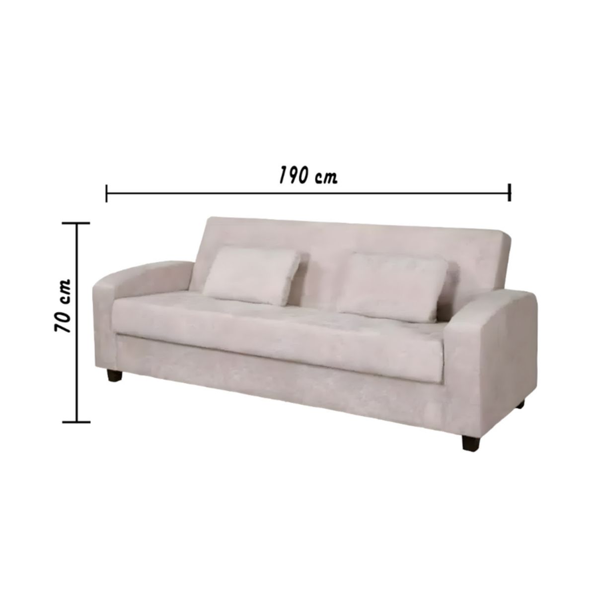 HOGAR & SPACIOS - HYS SOFA CAMA 3 CUERPOS PICIS BEIGE