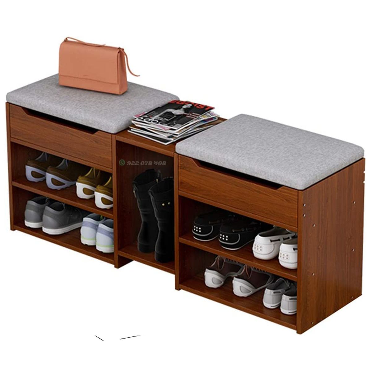 GENERICO - Zapatera con Asiento Tapizado Kamari Amore Home