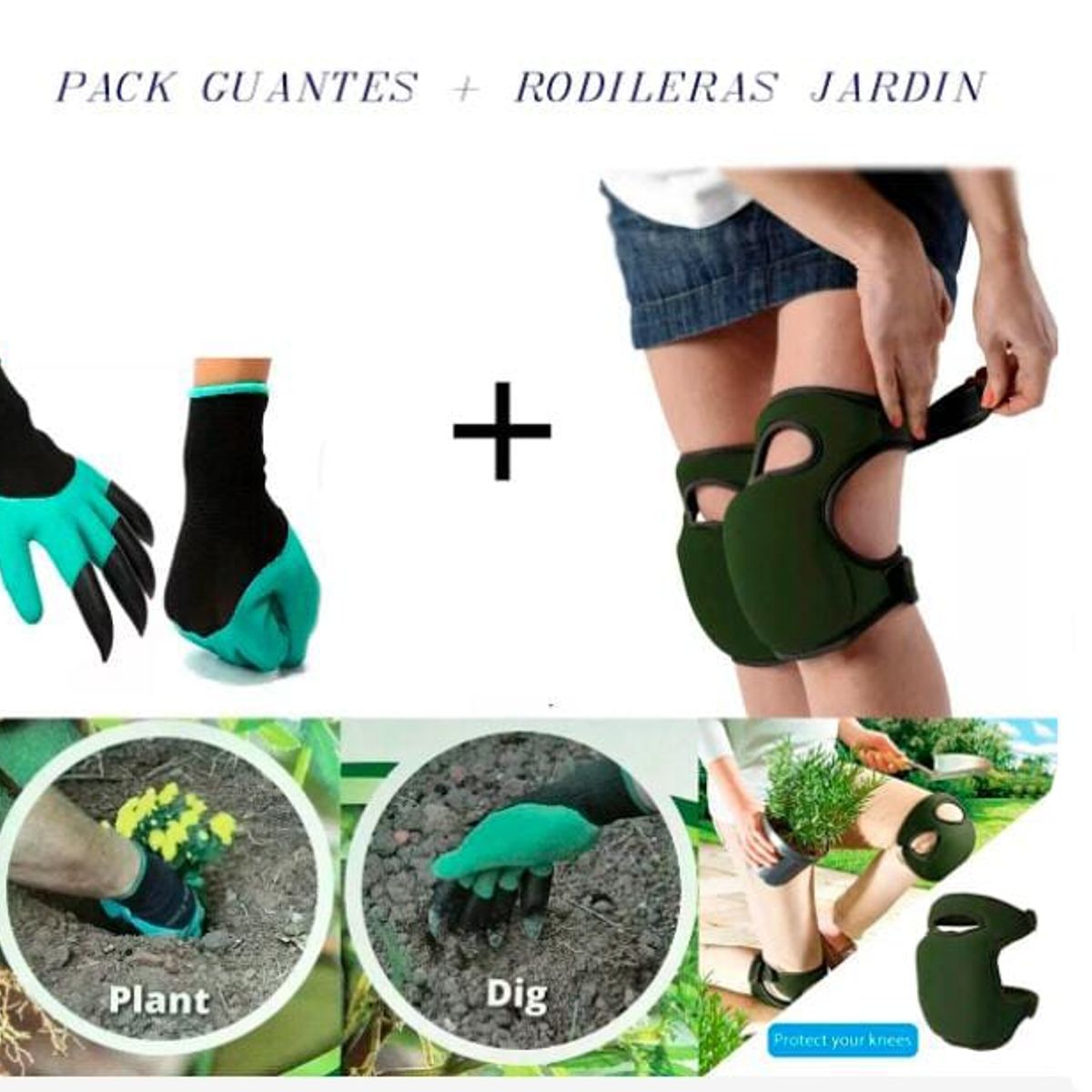 GENERICO - PACK JARDINERIA RODILLERAS IMPERMEABLE