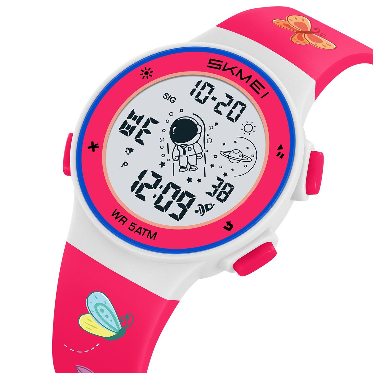 SKMEI - Reloj Skmei 2267 Rosado butterfly con luces