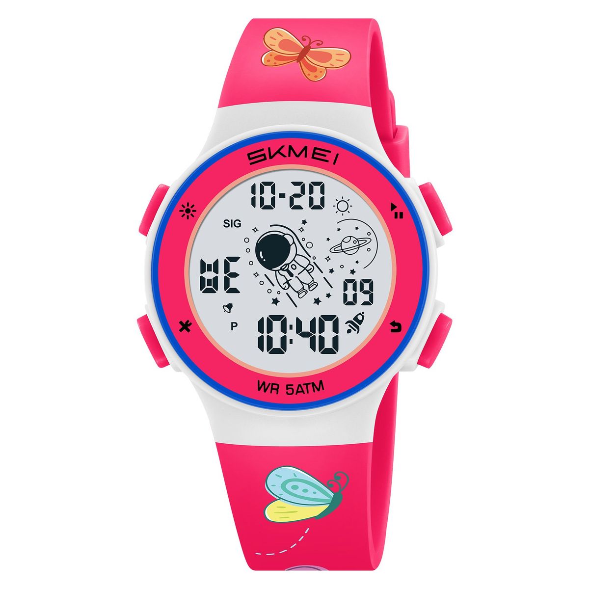 SKMEI - Reloj Skmei 2267 Rosado butterfly con luces