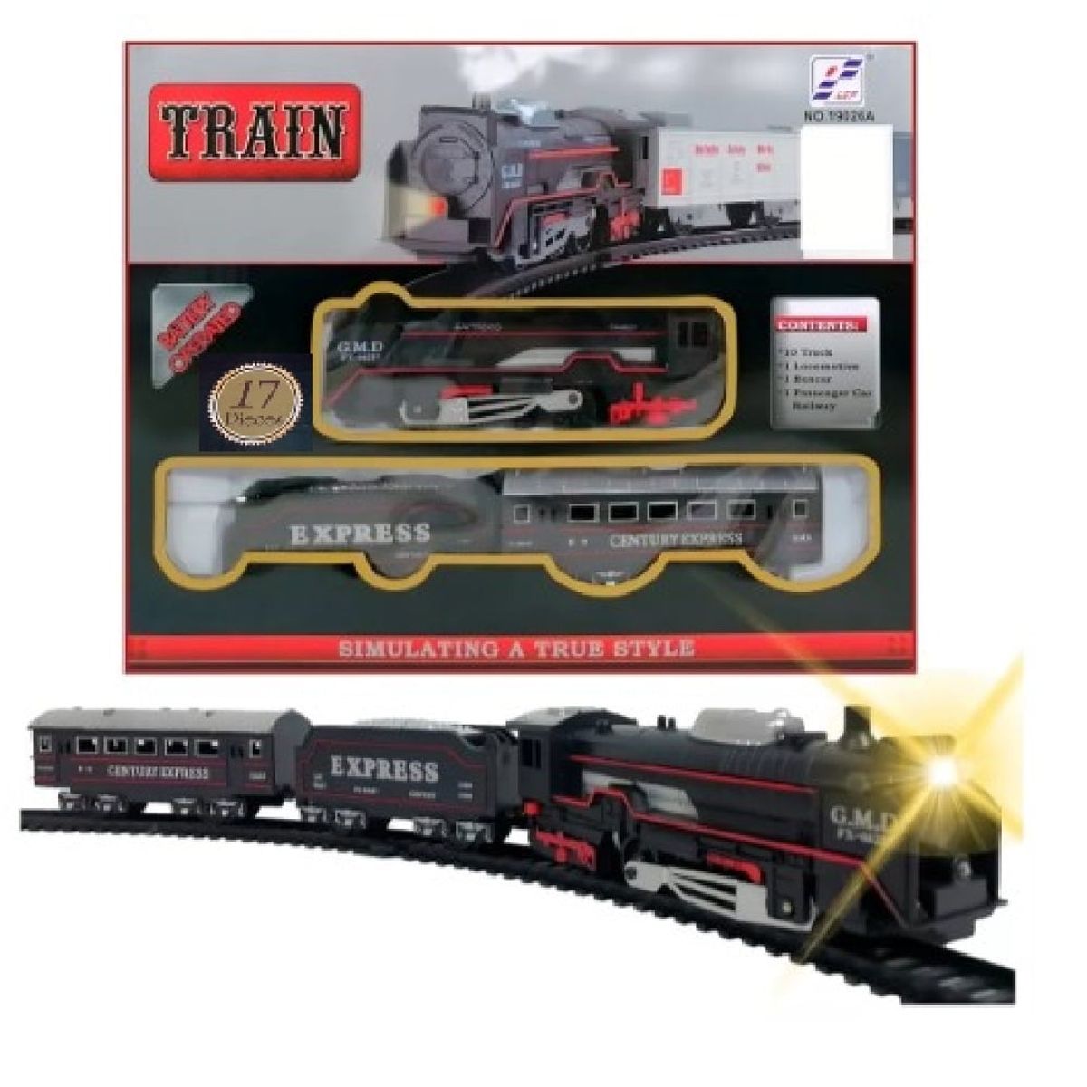 GENERICO - Mini Tren Juguete Navideño 17 piezas Negro 3 Vagones