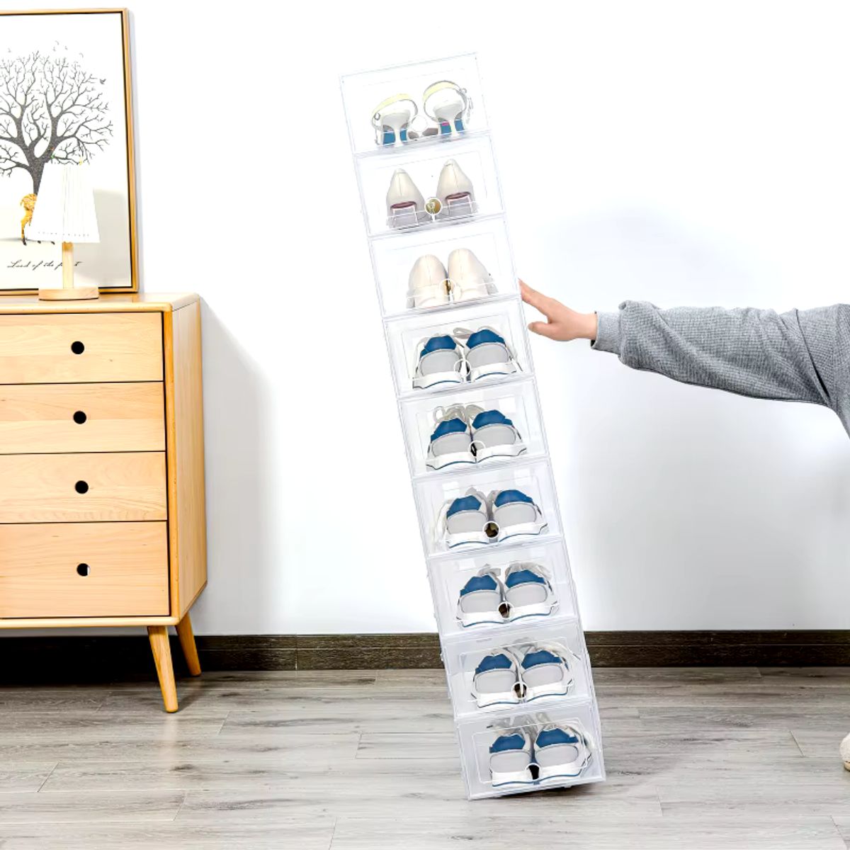 GENERICO - Set x 10 Organizadores De Zapatos Transparentes De PP Ligero