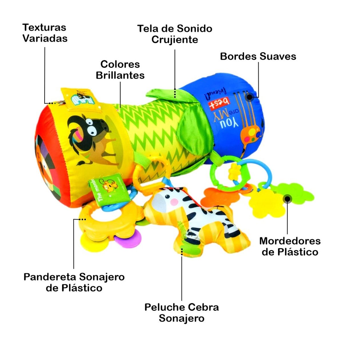 BABY - Juguete Rodillo para la Estimulación de Gateo del Bebé AZUL