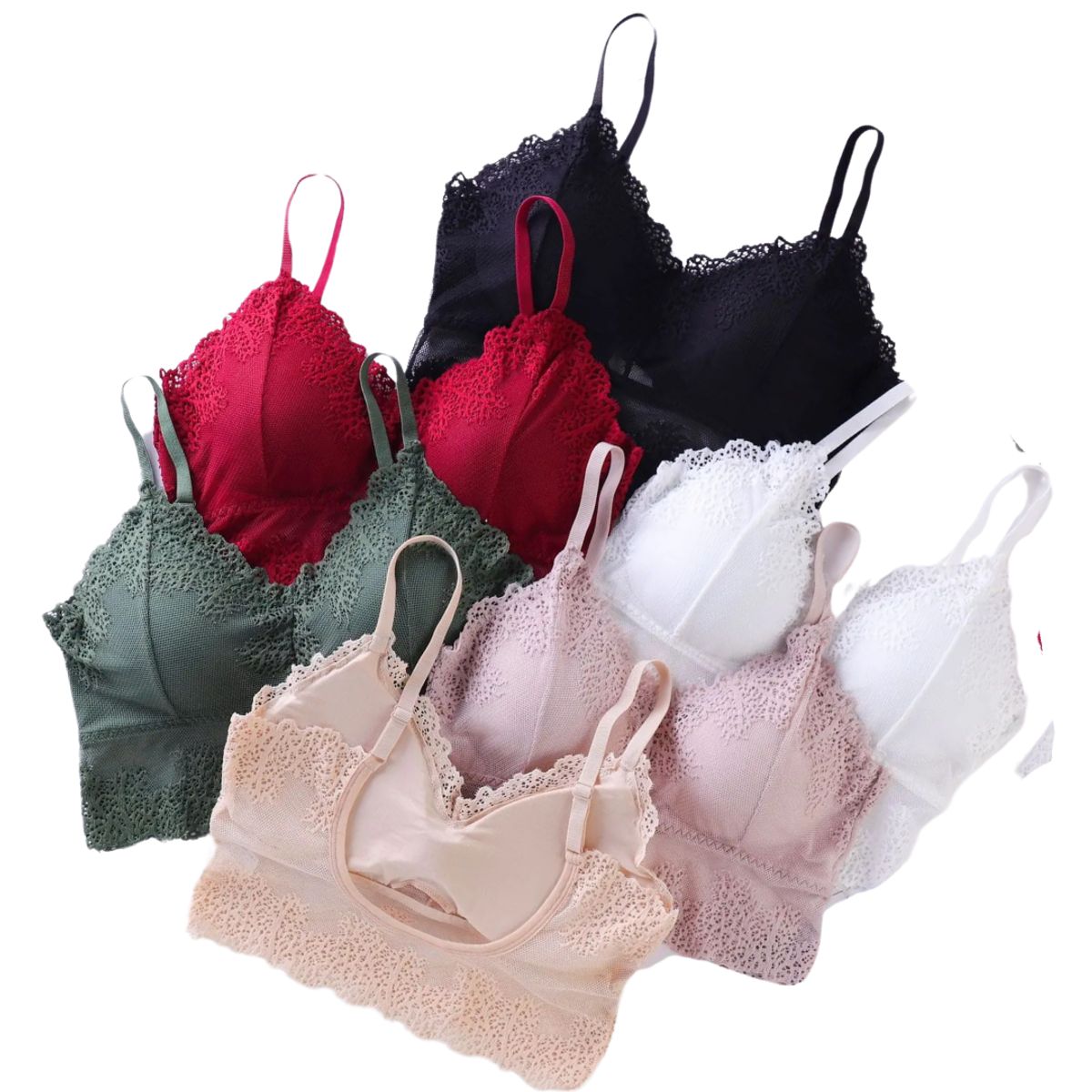 GENERICO - PACK DE 3 BRALETTES CON ENCAJE FRANCES
