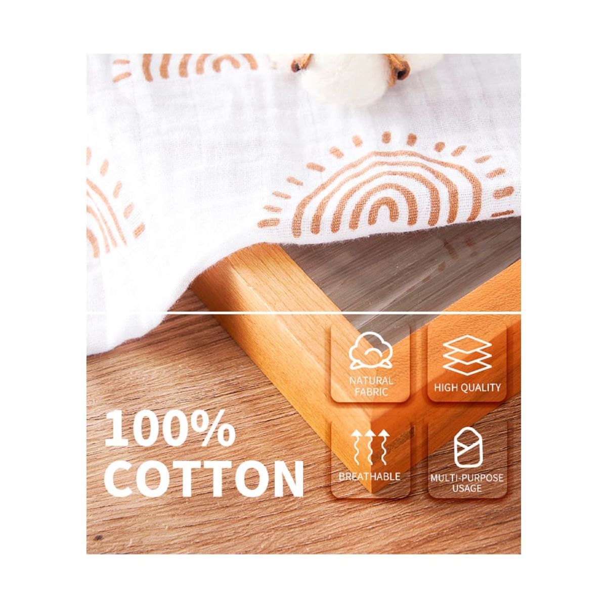 GENERICO - Manta Muselina para Bebé 100% Algodón Pack x  3 Unidades