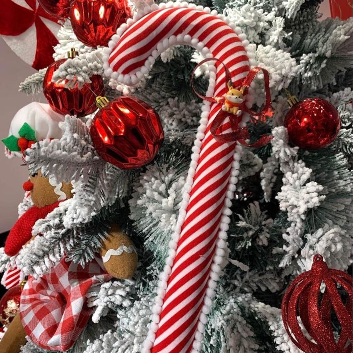 GENERICO - Baston de caramelo con muñequito para decoracion de arbol navideño