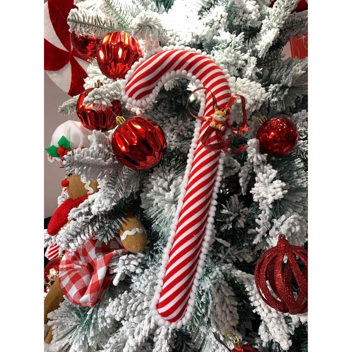 GENERICO - Baston de caramelo con muñequito para decoracion de arbol navideño