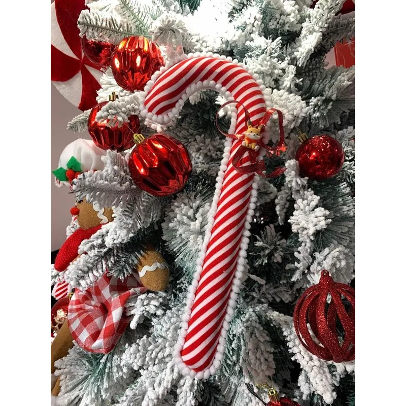 GENERICO - Baston de caramelo con muñequito para decoracion de arbol navideño