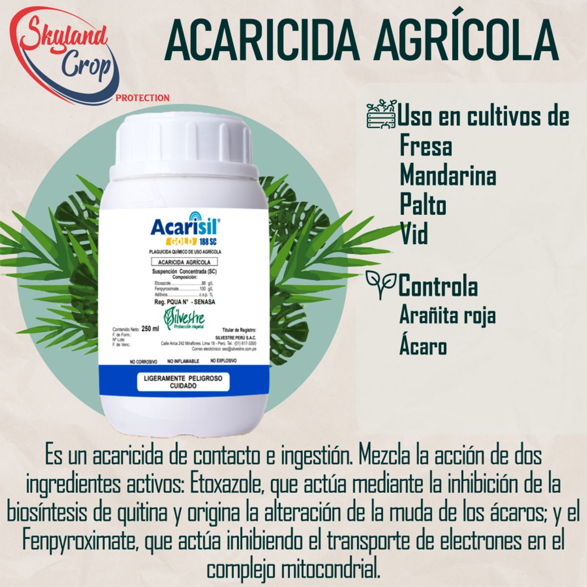 GENERICO - ACARISIL GOLD 188SC 250mL ACARICIDA AGRICOLA