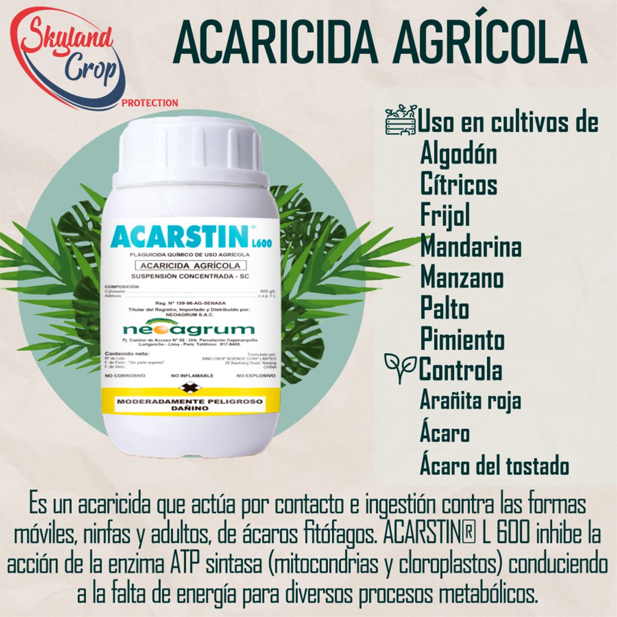 GENERICO - ACARSTIN L600 250mL ACARICIDA AGRICOLA