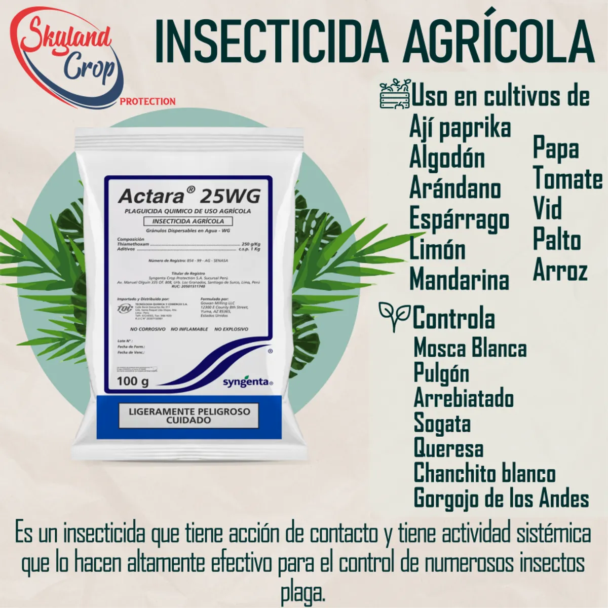 GENERICO - ACTARA 25 WG 100gr INSECTICIDA AGRÍCOLA