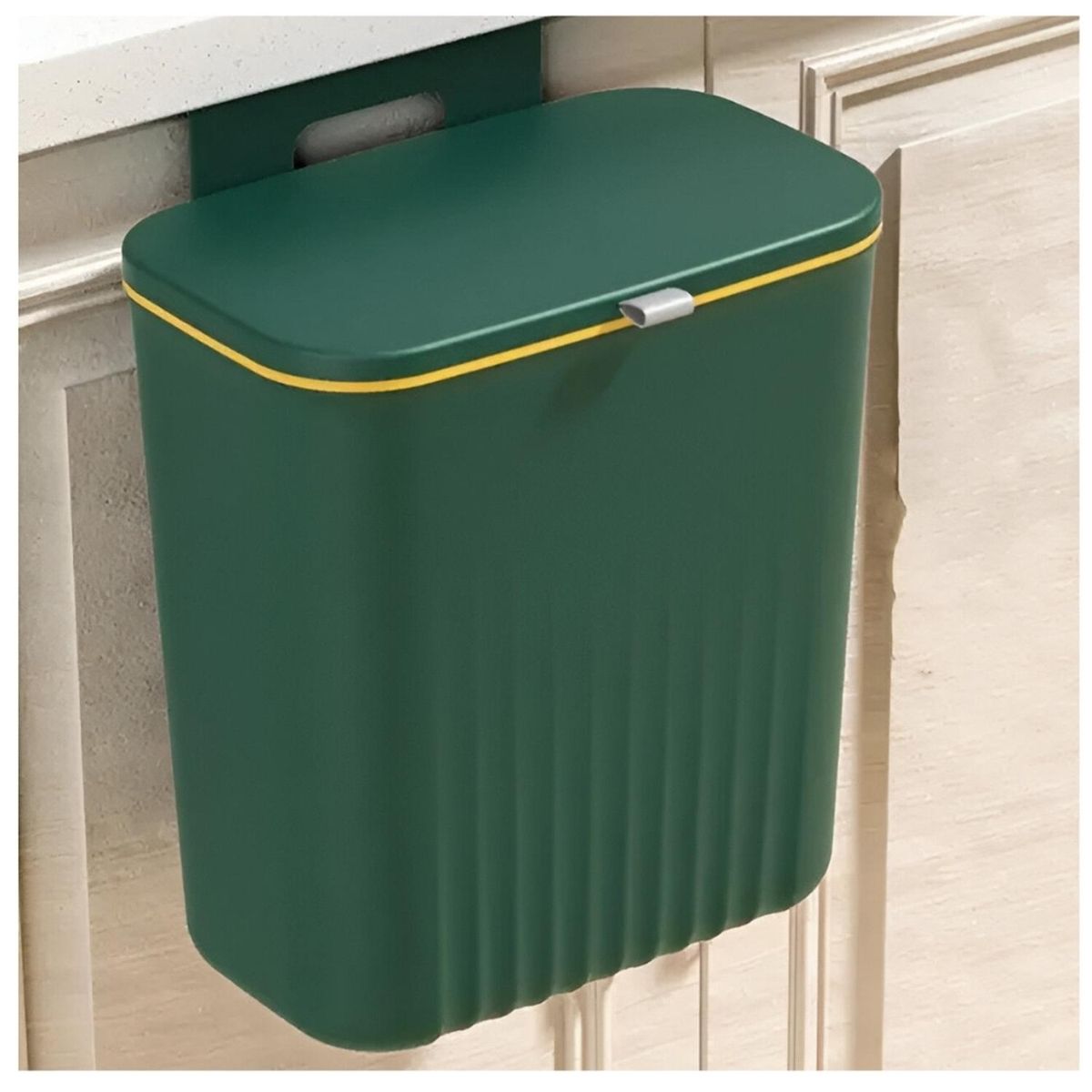 MINARI - Tacho de Basura Colgante con Tapa Multiusos Verde TB3