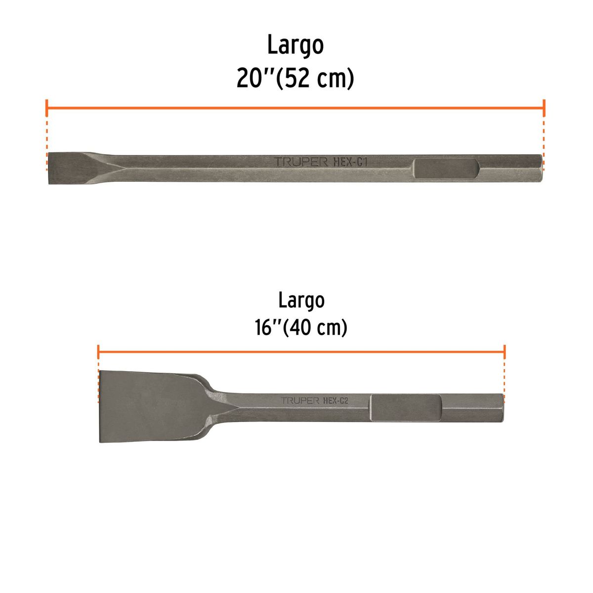 TRUPER - Cinceles para rotomartillo DEMOLEDOR  HEX 285mm