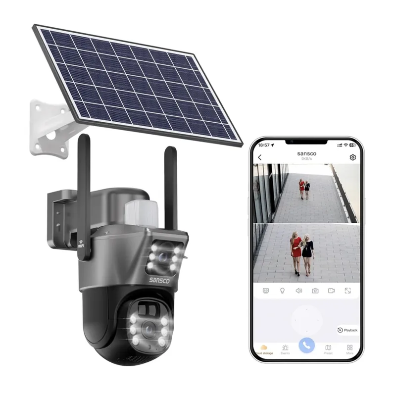 GENERICO - Cámaras de seguridad solar inalámbricas de 4MP