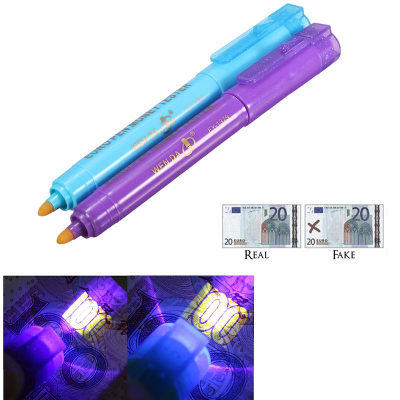 GENERICO - Plumón Detector Cluz Uv X 6und Soles dolares
