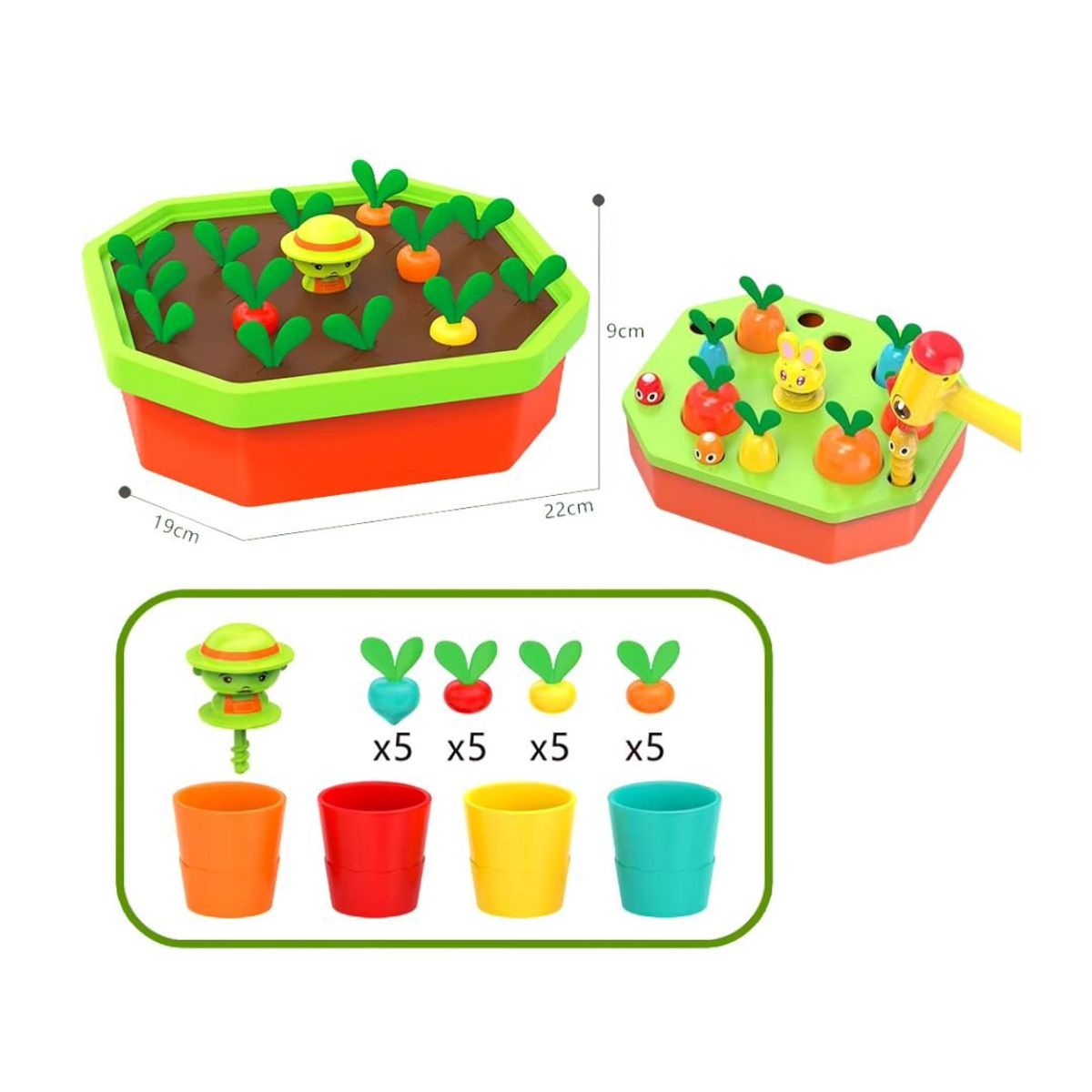 GENERICO - Juego Didáctico Montessori Cosecha De Zanahorias 5 En 1