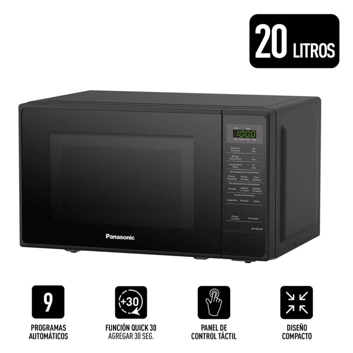PANASONIC - Microondas Panasonic con Panel Digital en Español NN-SB25JBRPK