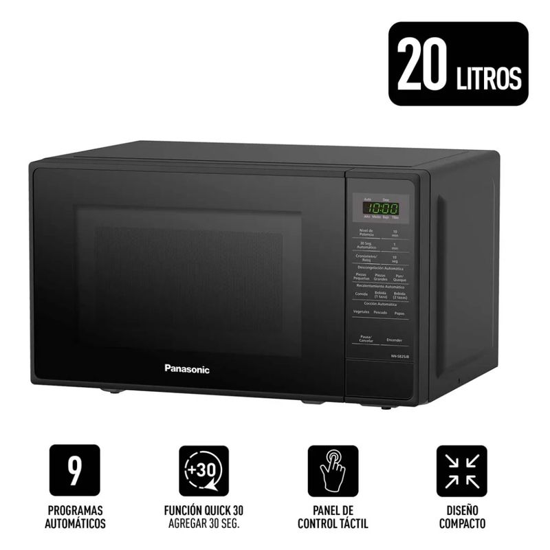 PANASONIC - Microondas Panasonic con Panel Digital en Español NN-SB25JBRPK